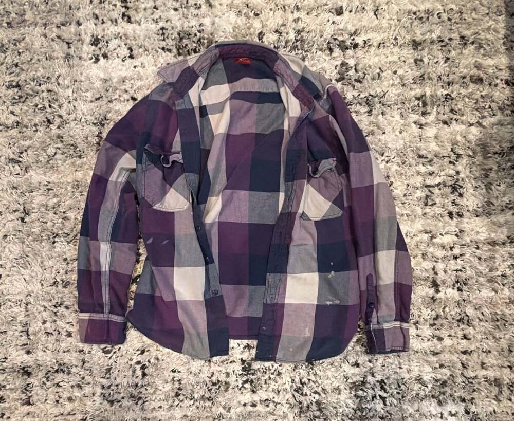Arizona Jean Company Plaid Flannel Shirt Size L Purple